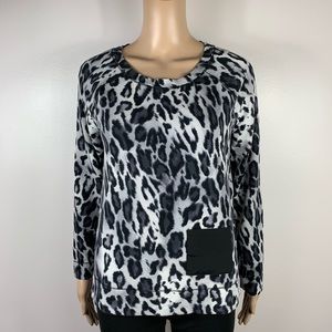 JONES NEW YORK Sport Small Ocelot Print Sweatshirt